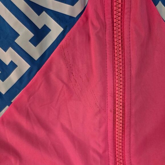 Pink Victoria's Secret XS Fleece Lined Zip Up Hooded Jacket Pink/Blue - Picture 7 of 11
